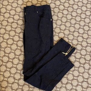 H&M black textured Ankle Zip Skinny Pant